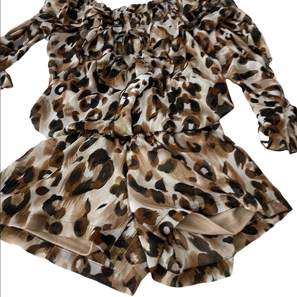 Romper , size M , color brown , white